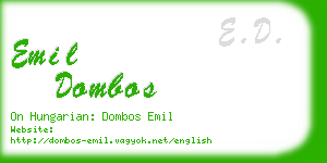 emil dombos business card